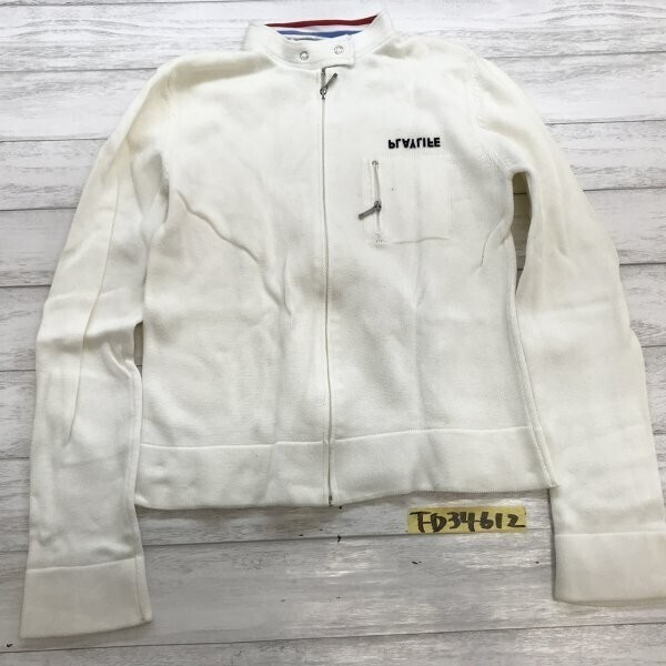 PLAY LIFE レディース ジップ ニットジャケット 白拍卖