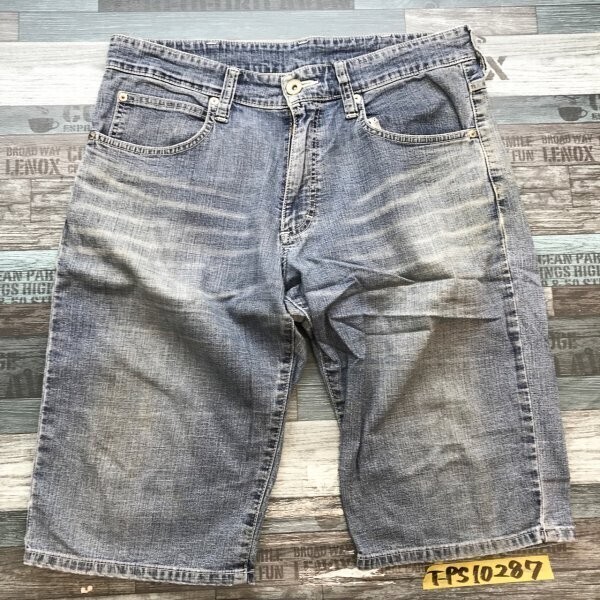 Wrangler ラングラー メンズ ウォッシュ加工 五分丈 柔らか デニムジーンズハーフパンツ 32 青拍卖