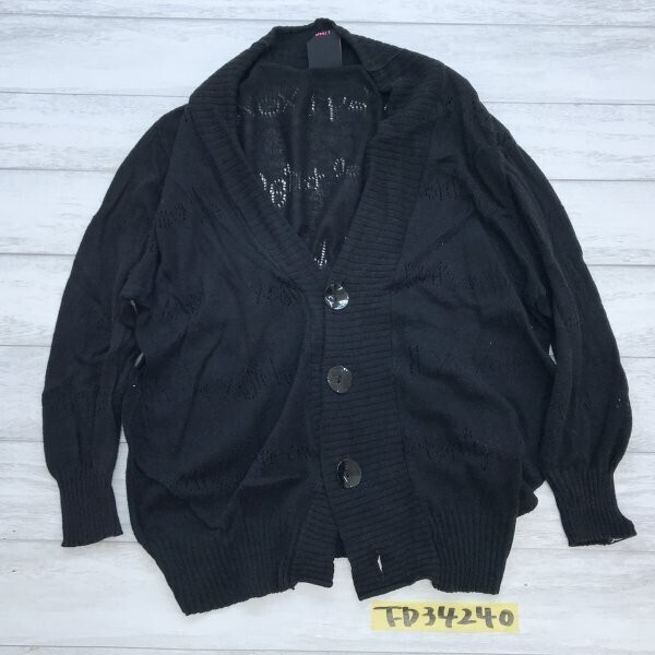 X-girl エックスガール レディース 綿100% 七分袖 ニットカーディガン 1 黒拍卖