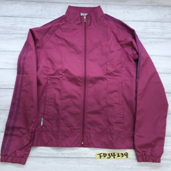 ADIDAS アディダス レディース 裏メッシュ ポリエステル ジップジャケット S ピンク拍卖