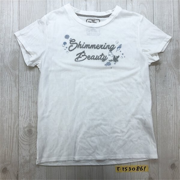 DISNEY ディズニー × リトル・マーメイド レディース チュールつき 半袖Tシャツ L 白拍卖