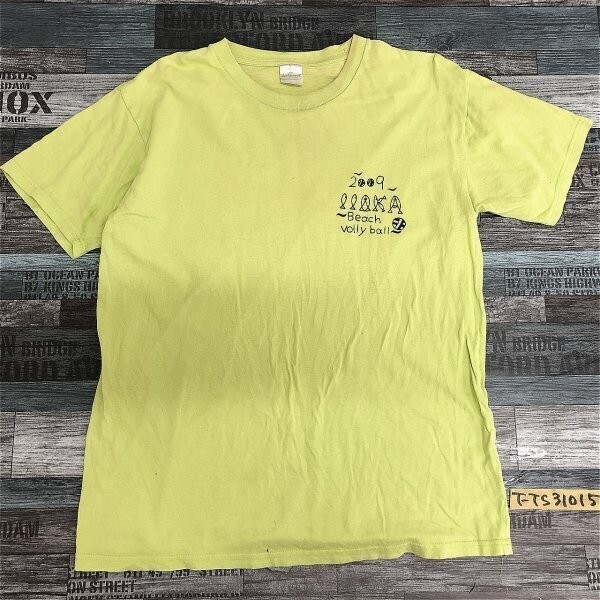 メンズ 2009 飯岡ビーチバレーボール 半袖Tシャツ L 黄緑拍卖