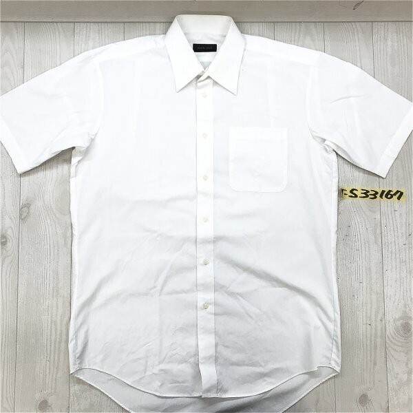 BRAIN TRUST メンズ 胸ポケット付き 半袖シャツ 39 白拍卖