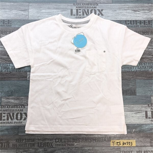 訳あり新品タグ付き!GLOBAL WORK グローバルワーク キッズ 胸ポケット 半袖Tシャツ 大きいサイズ XL(120-130) 白拍卖