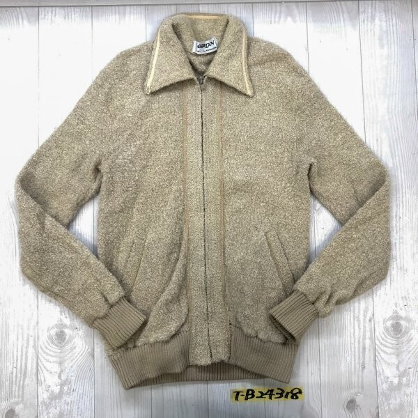 CARON by KATAKURA レディース プードルニット ジップ ジャケット M ベージュ拍卖