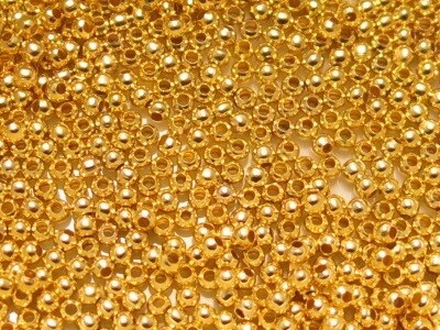 メタルビーズ 2.4mm 金色 ゴールド 約20個入り 真鍮製 bb1-24-gd パーツ拍卖