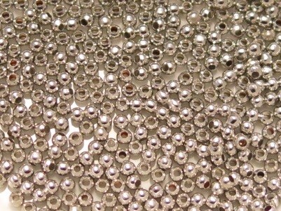 メタルビーズ 2.4mm 銀色 約20個入り 真鍮製 bb1-24-mt パーツ拍卖