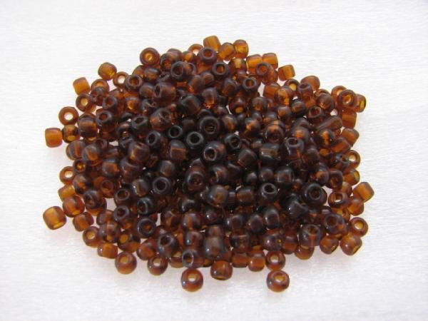 ガラスビーズ(XS) クリアタイプ1.5x2mm チョコレート色 約300個拍卖