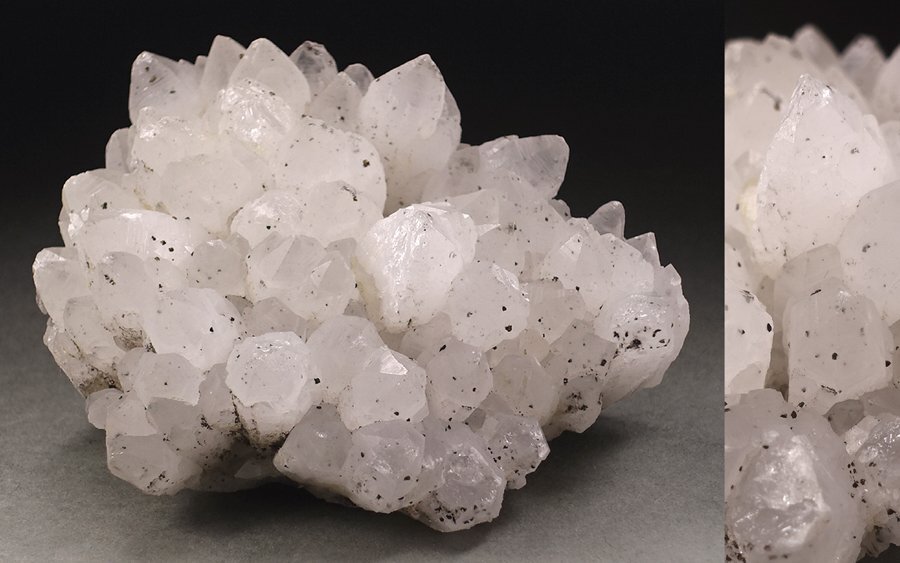 ∇花∇天然水晶原石 クォーツ・クラスター パイライト(黄鉄鉱)共生 幅11.9×8.8cm/重量774g 鉱物 天然石 宝石置物 群晶 G拍卖