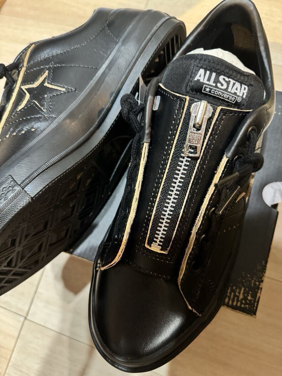 新品★Schott × Converse One Star Z Black★ショット × コンバース ワンスター Z 29センチ レザースニーカー バンソン オールスター拍卖