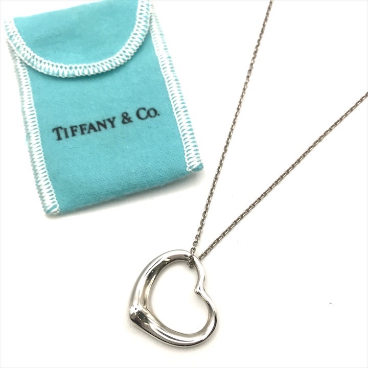 超美品 Tiffany&Co. ティファニー ビッグ オープンハート シルバー SV925 約8.9g ネックレス アクセサリー ブランド ファッション a10640拍卖