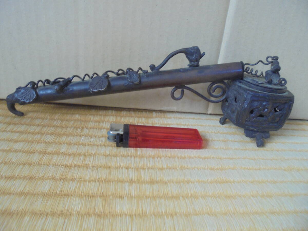 矢立⑥ 昔卓上置き筆記具 蔓瓢箪彫刻細工 胡赤銅製 柄杓型等 レトロ 8190 木製 竹製品 各種道具等 京都雲屋 拍卖