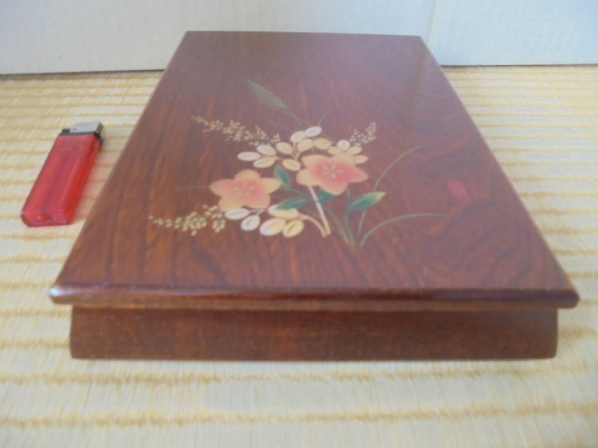 文箱 会津塗 木製漆器 草華紋 紙共箱 未使用 美品 7756 漆器 木製品 京都雲屋 拍卖