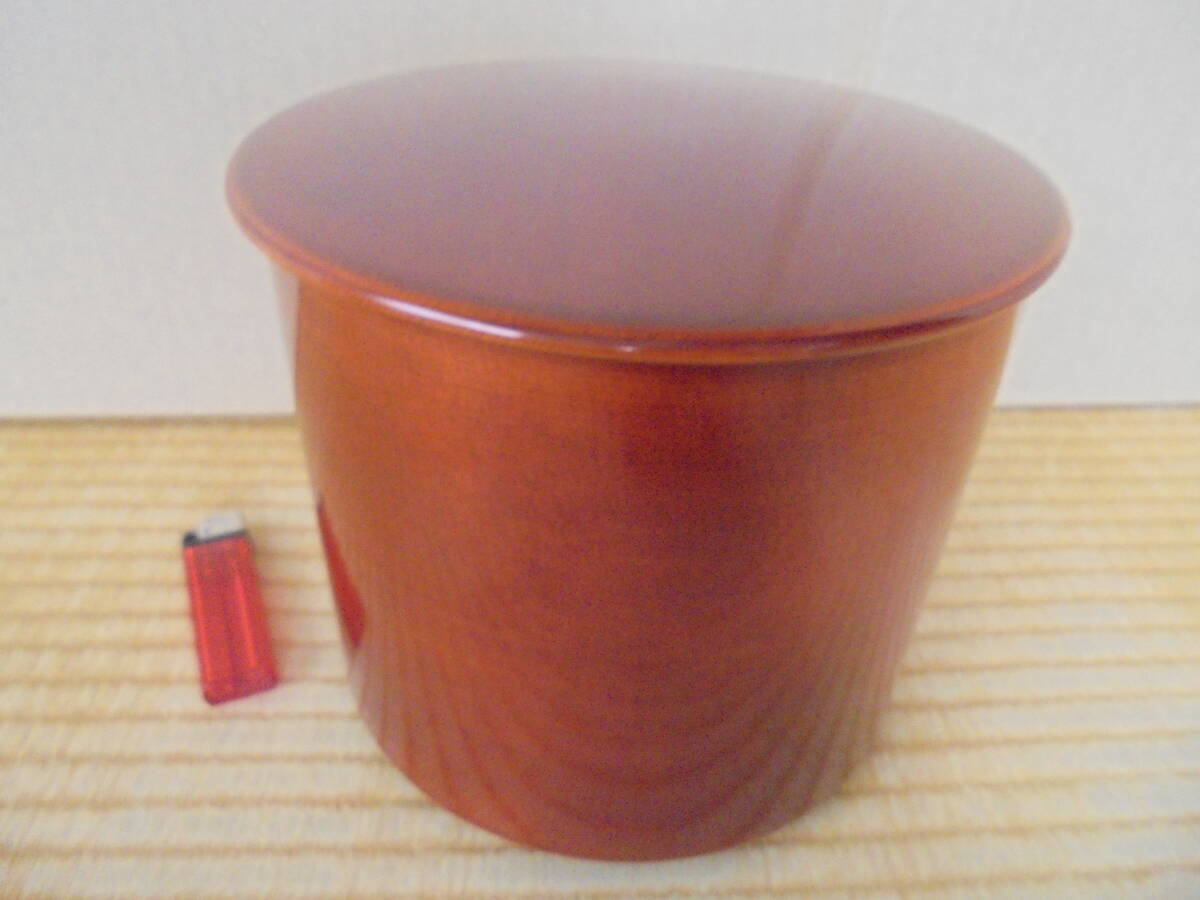 春慶塗水指 木製漆器 円形 茶道具 紙箱付 未使用 美品 3835 茶道具等 京都雲屋 拍卖