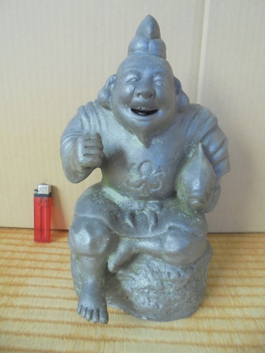 恵比寿天 瓦地製 仏像 レトロ 8816 仏像 彫刻 人形等 京都雲屋 拍卖