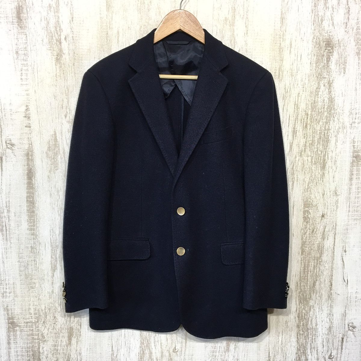 116☆【金ボタン 紺ブレ シングルブレザー】NEW YORKER ニューヨーカー テーラードジャケット FS拍卖