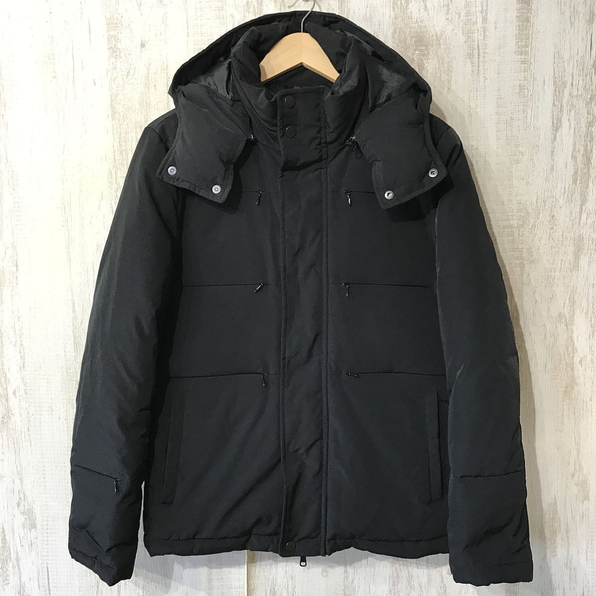 976☆【フーディー フェイクダウンジャケット】VOGUISH ヴォーギッシュ 黒 M拍卖