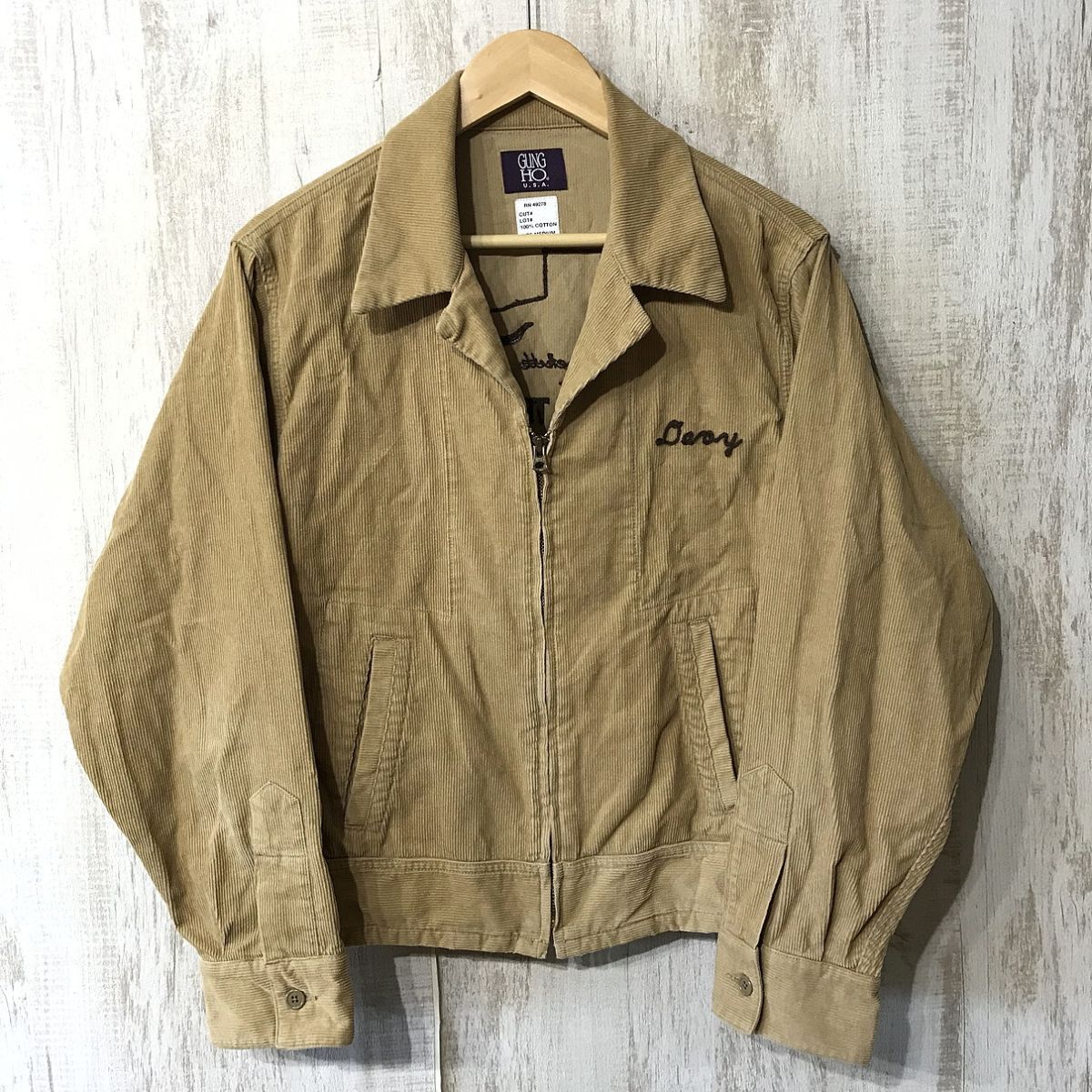 978☆【アメカジ コーデュロイ ワークジャケット】GUNG HO ガンホー M 茶拍卖