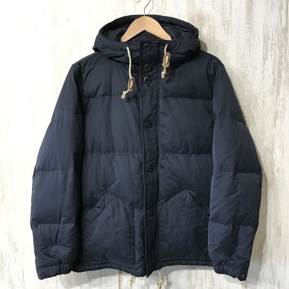 126☆【フーディー ダウンジャケット】CAMP7 キャンプセブン ダウンパーカー 紺 M拍卖