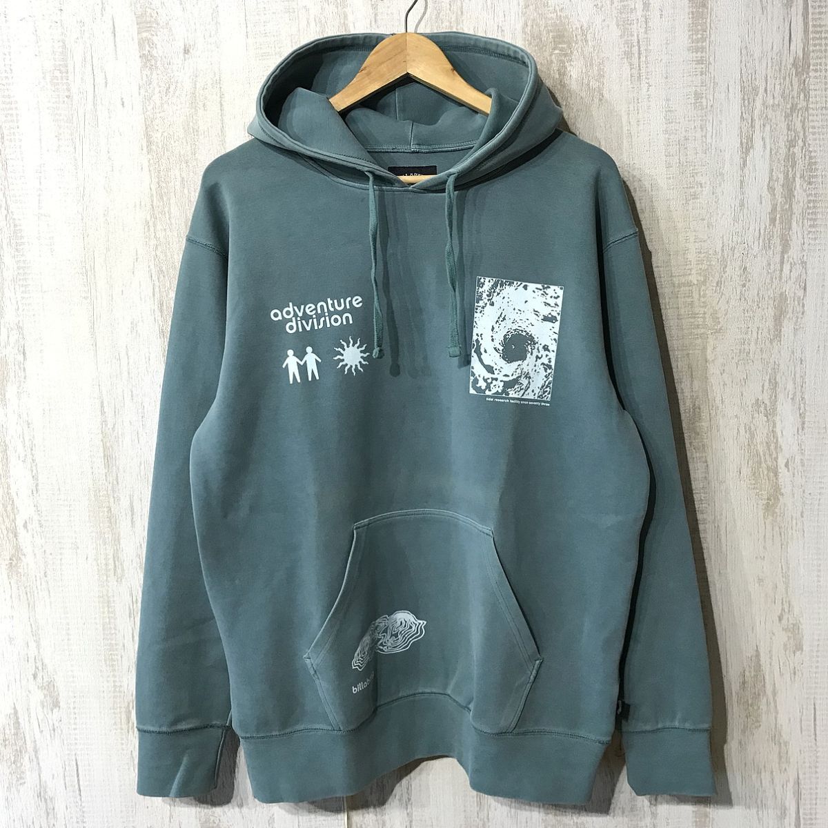 991☆【フェード感 スウェットパーカー フーディー】BILLABONG ビラボン 緑系 M拍卖