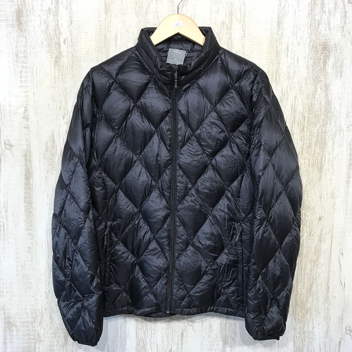 160☆【ブレスサーモ キルティングダウンジャケット】MIZUNO OUTDOOR ミズノ 黒 M拍卖