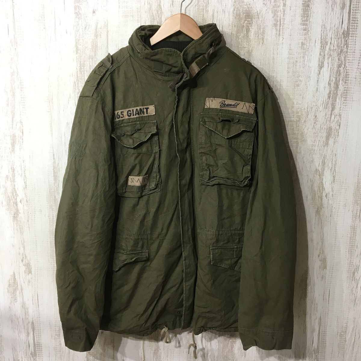 V518☆【ボアライナー付き M-65フィールドジャケット】Brandit ミリタリー コンバット カーキ L拍卖