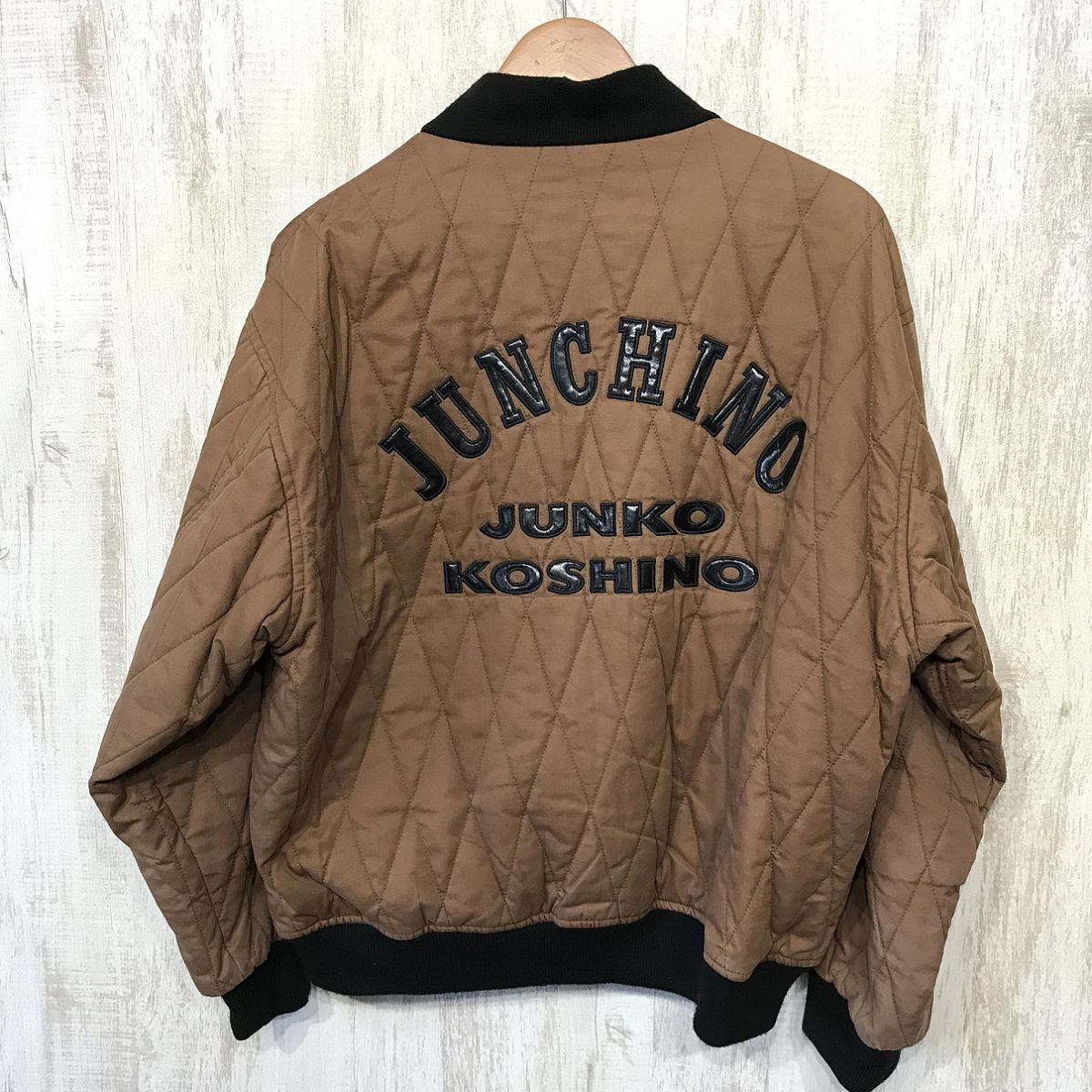 162☆【90s ヴィンテージ リバーシブル バックロゴキルティングジャケット】JUNKO KOSHINO ジュンココシノ M-L拍卖