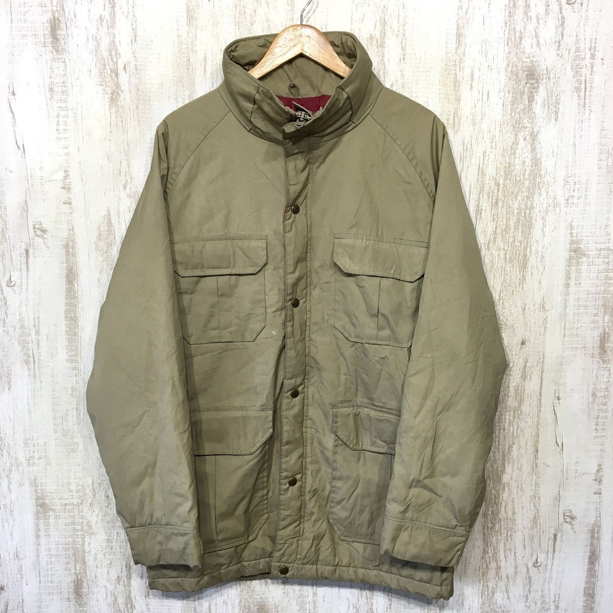 V521☆【アメカジ ヴィンテージ ハンティングジャケット】Woolrich ウールリッチ ベージュ M拍卖