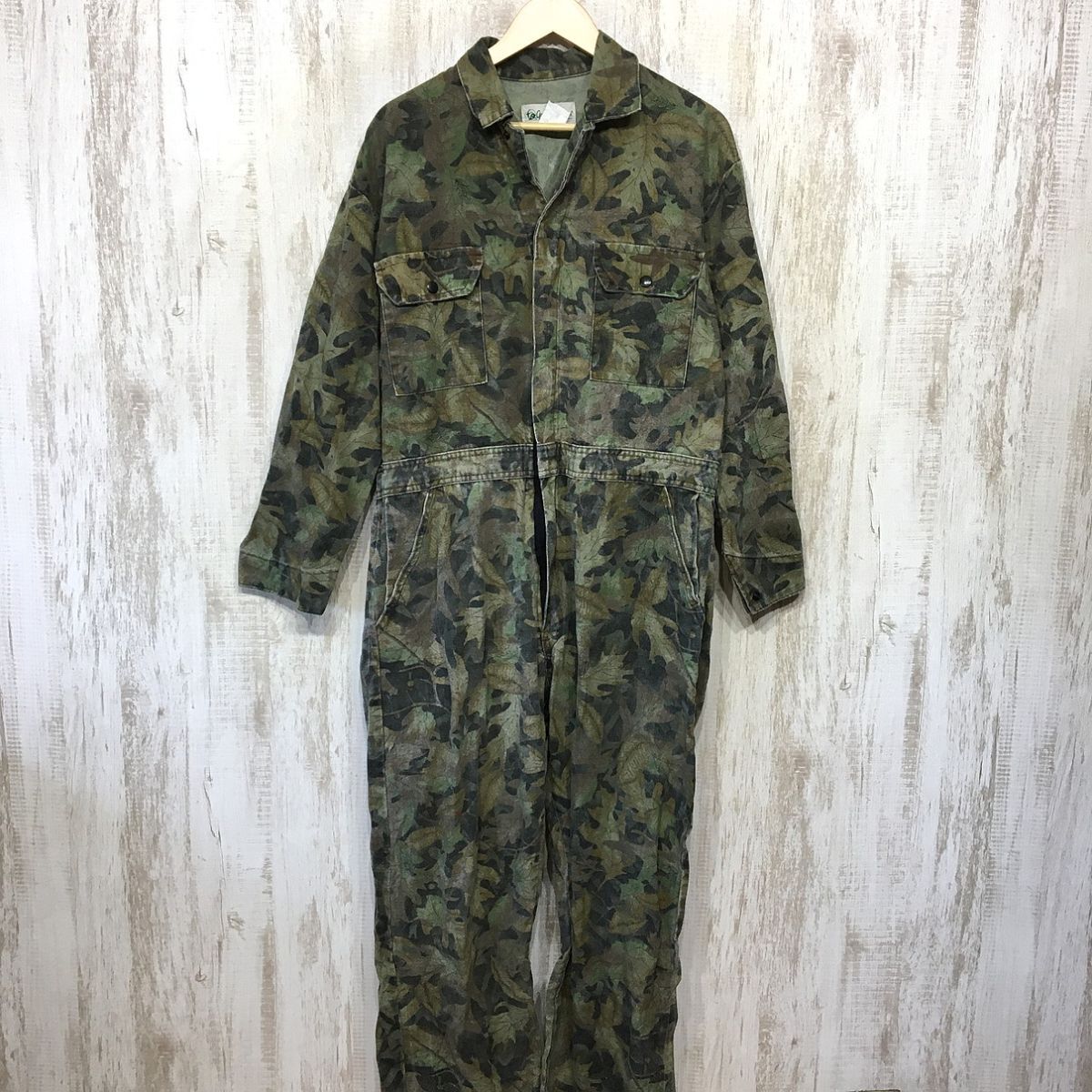 V523☆【USA製 アメリカ古着 リアルツリー ミリタリー つなぎ オールインワン】Gander mountain ガンダーマウンテン L 迷彩拍卖