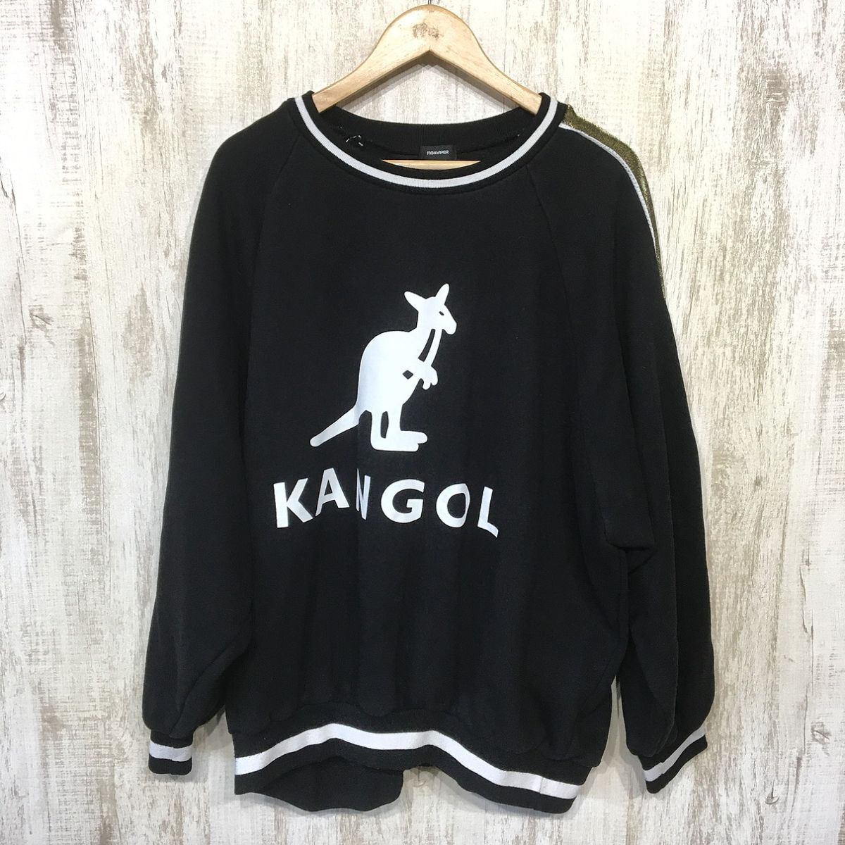 192☆【KANGOL カンゴールロゴ スウェットシャツ トレーナー】FIG&VIPER 黒 F拍卖