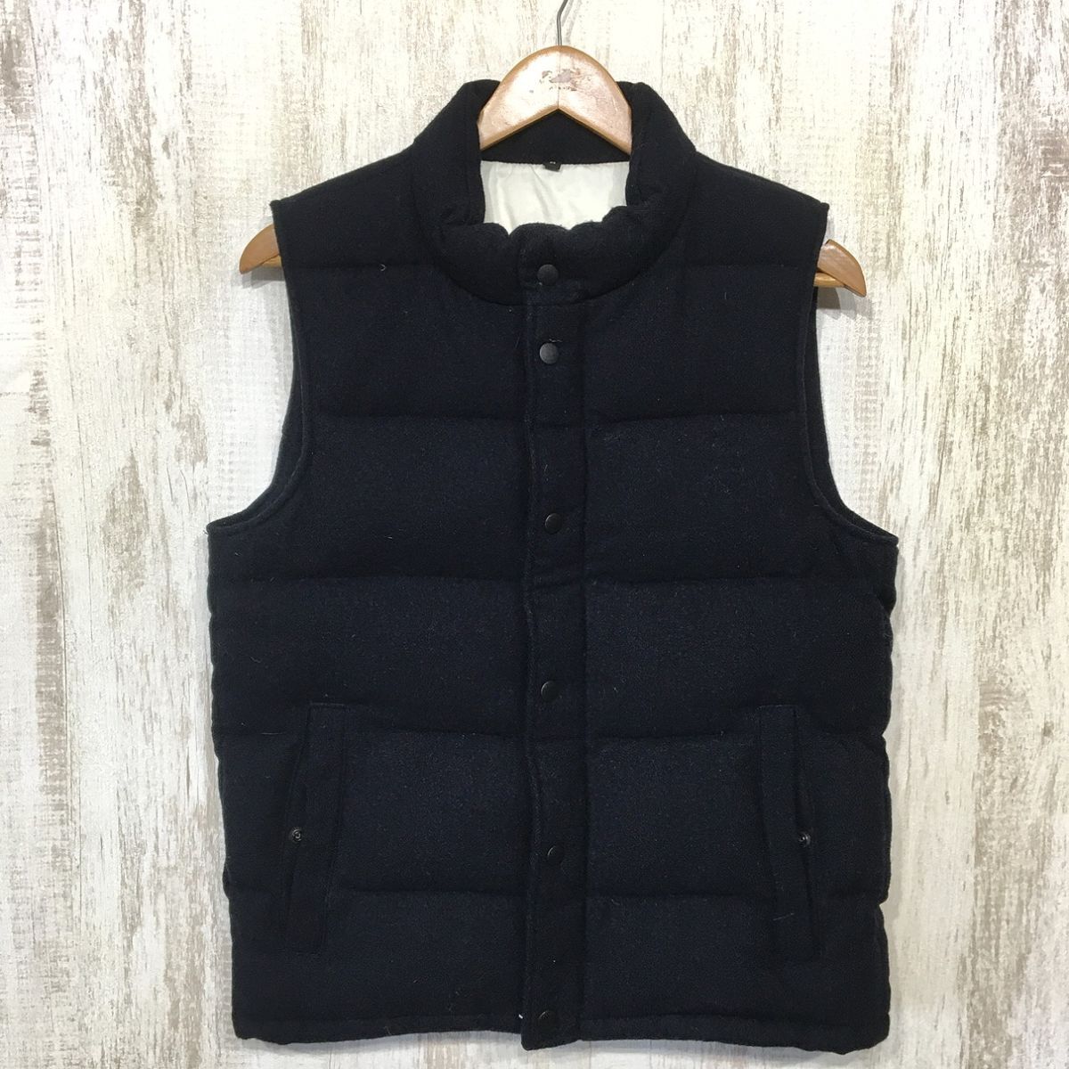 200☆【ウールダウンベスト】無印良品 良品計画 紺 M拍卖