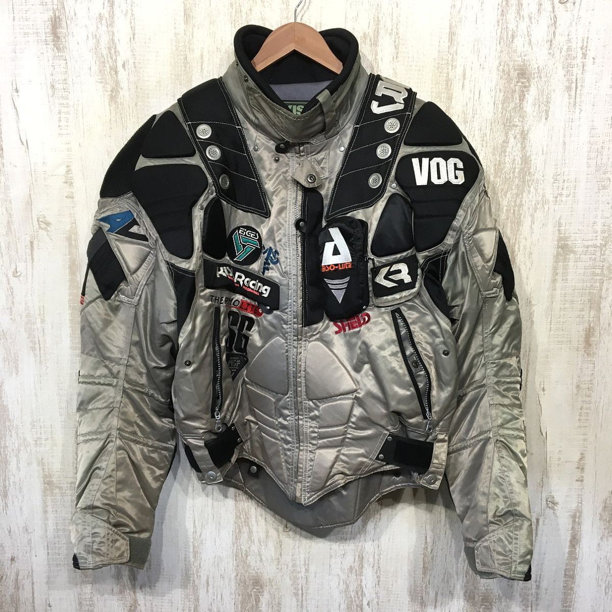 at126☆【バイクウェア プロテクター入り ライディングジャケット】KISS RACING TEAM キスレーシング マルチカラー 3L拍卖