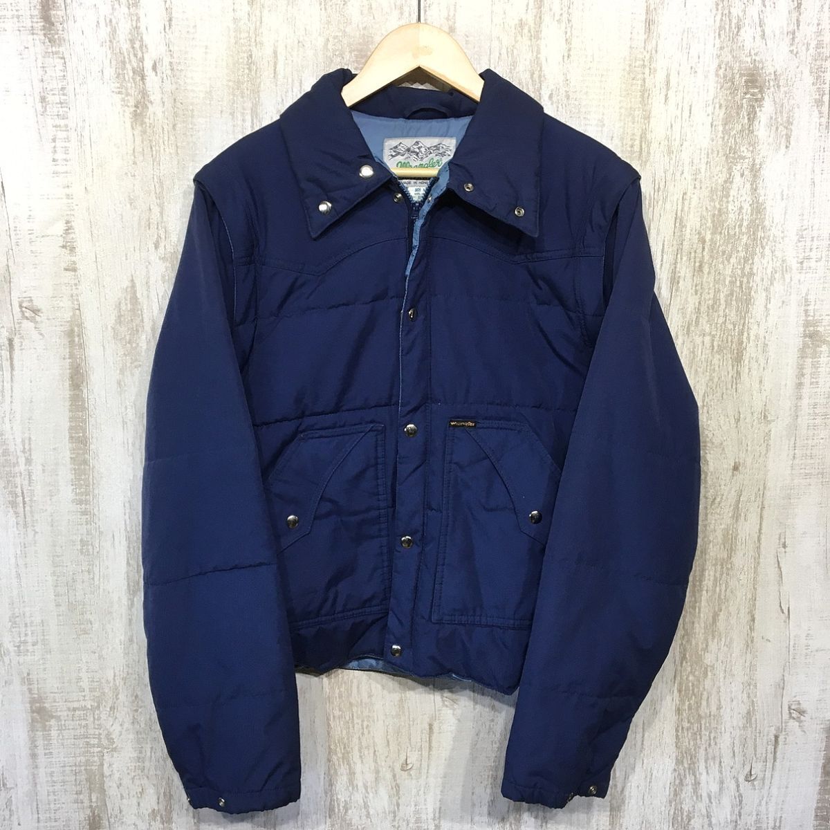at129☆【70s ヴィンテージ アメカジ ジャケット】Wranglear ラングラー 紺 M拍卖
