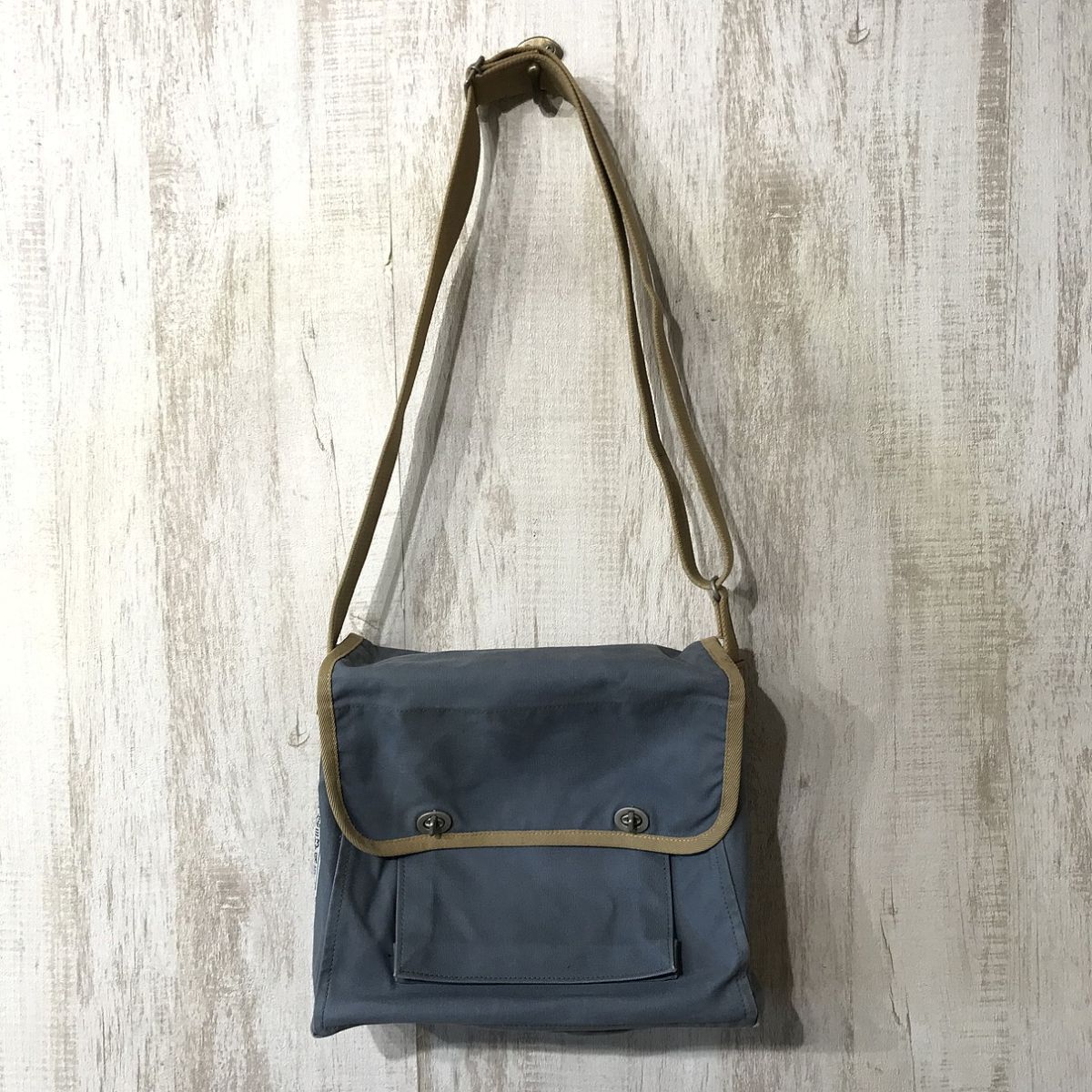 at155☆【メッセンジャーバッグ】信三郎帆布 KYOTO ブルーグレー拍卖