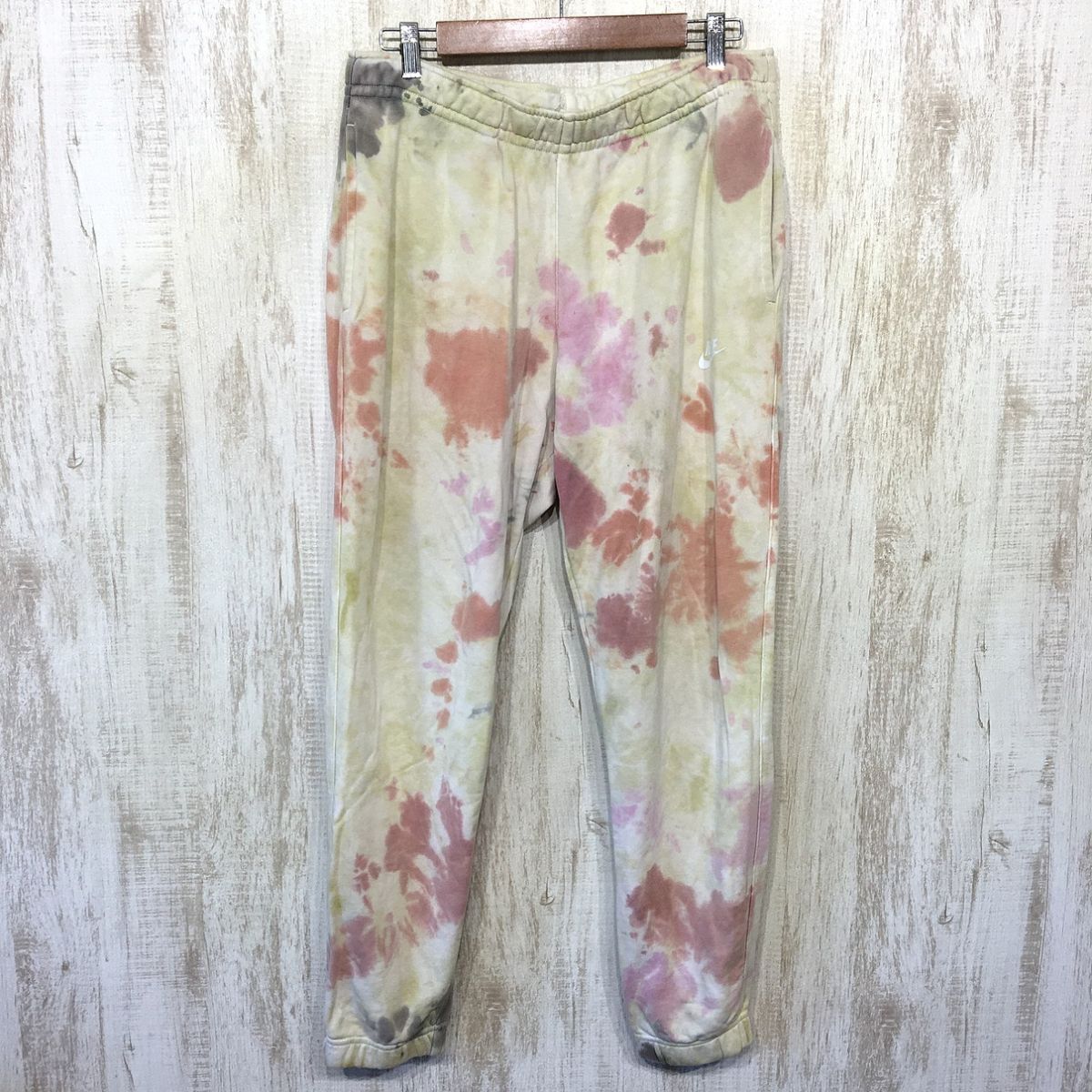 P962☆【タイダイ染 スウェットイージーパンツ】NIKE ナイキ マルチカラー L拍卖
