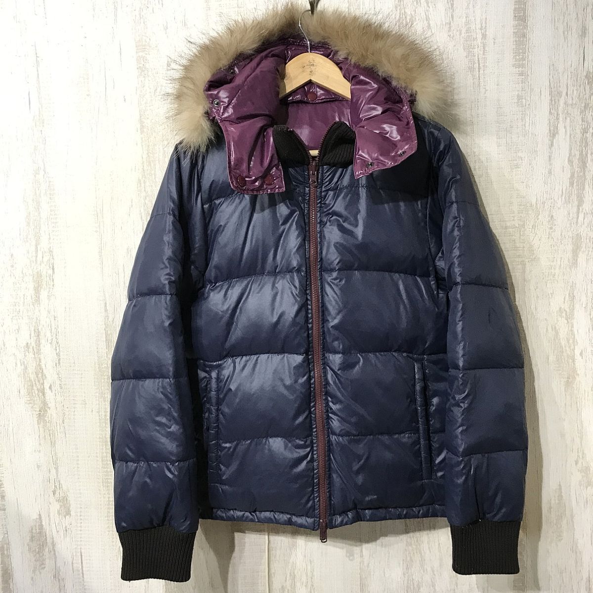 938☆【ラクーンファー リバーシブルダウンジャケット】MEN'SMELROSE メンズメルローズ ダウンパーカー 4拍卖