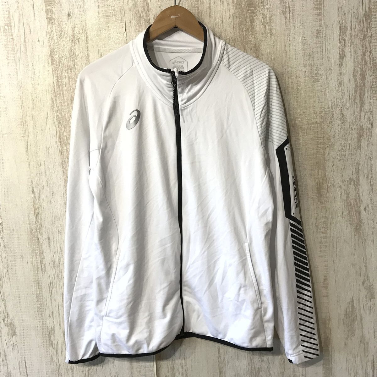 951☆【トラックジャケット ジャージ】asics アシックス 白 L拍卖