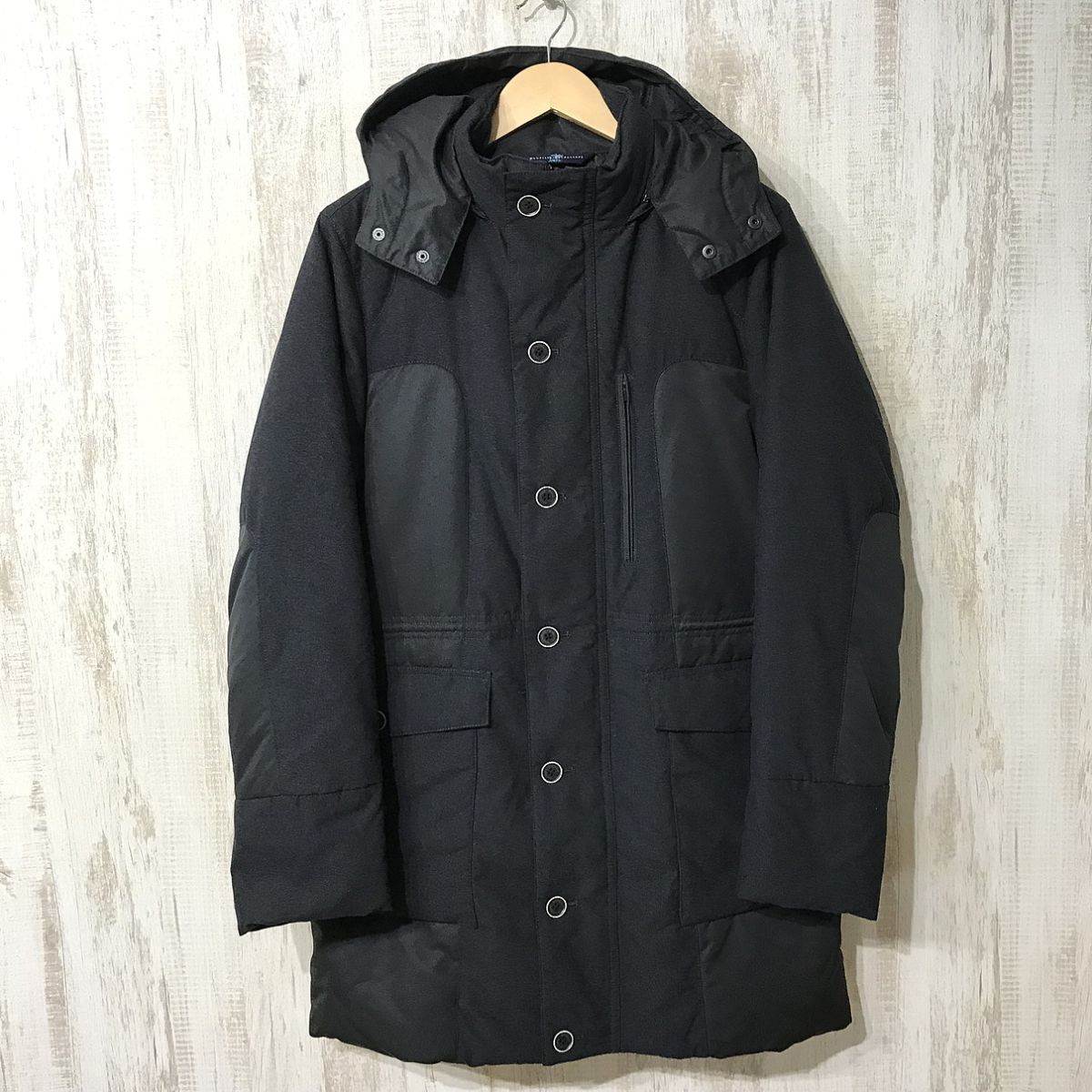 975☆【フーディー ロングダウンジャケット】MAURIZIO BALDASSARI ダウンコート ダークグレー 46拍卖