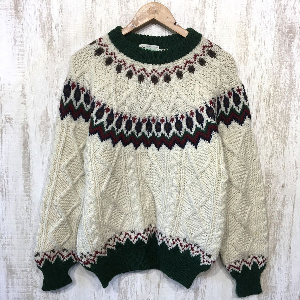 317☆【ヴィンテージ 古着 ノルディック アランニットセーター】Really rirax マルチカラー拍卖