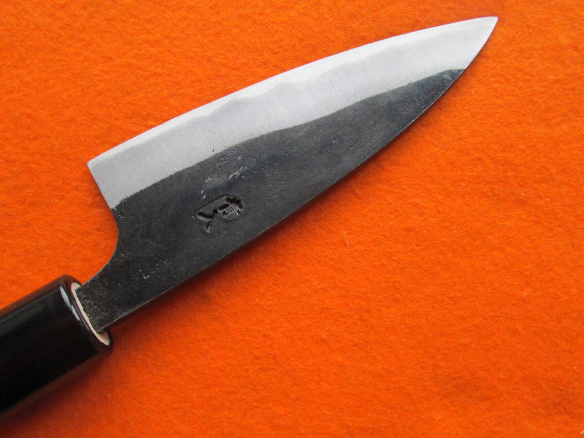 青2鋼「無名」両刃鯵切 3.5寸 白木柄拍卖