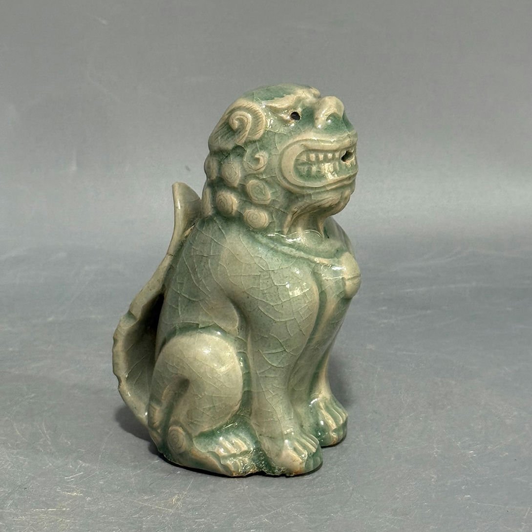 ▼渡鶴羽▼E0220朝鮮珍品 朝鮮 高麗磁 朝鮮古陶磁器 古高麗 李朝時代 高麗青磁水滴拍卖