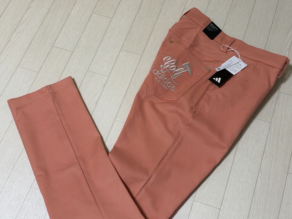 新品◆アディダス ゴルフ バック エンブロイダリー 5ポケット 撥水 ウエストゴム仕様 ストレッチパンツ/秋冬/ワンダークレイ/w88拍卖