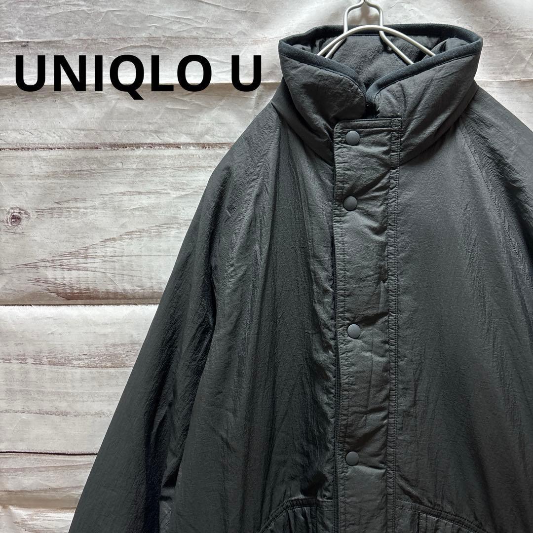 UNIQLO U パデッドノンキルトコート ダークグレー M お洒落 人気拍卖