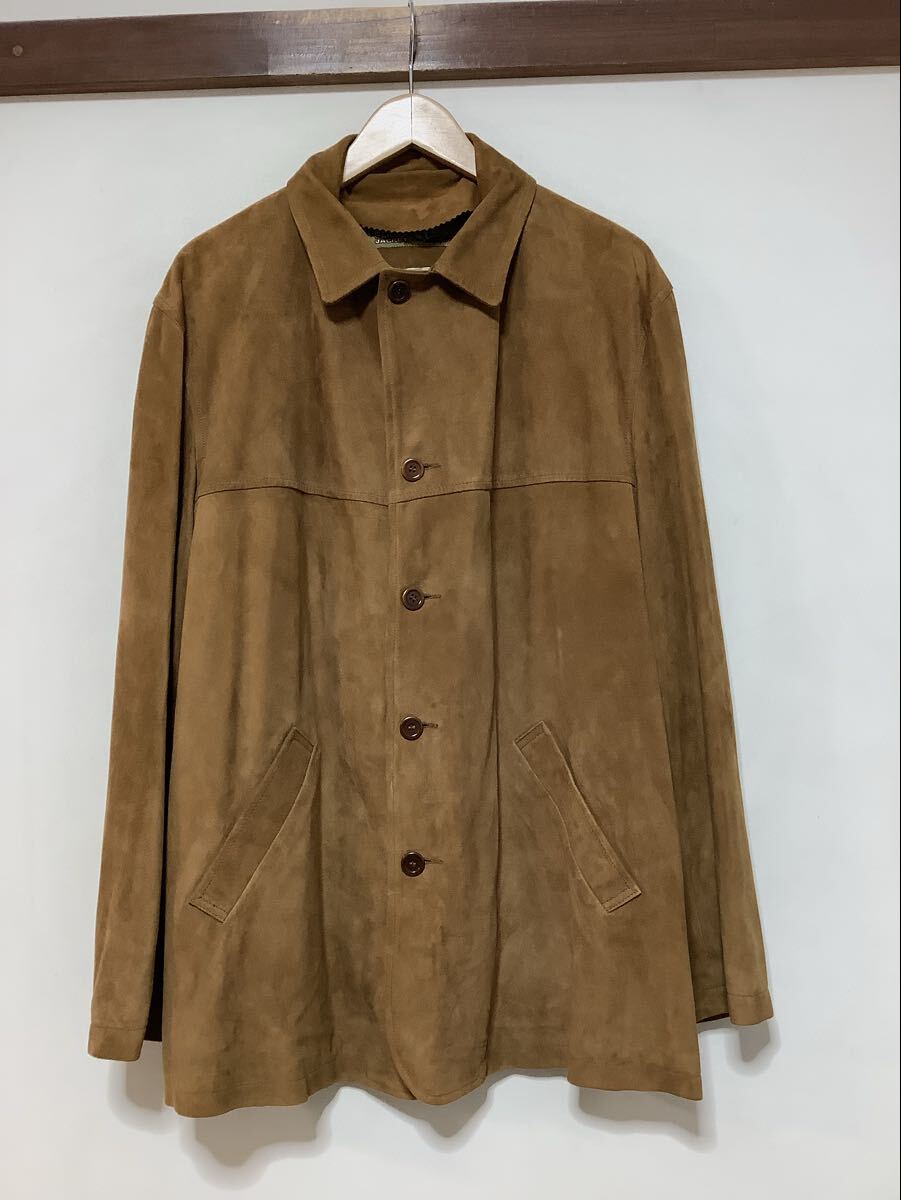 つ1770 イタリア製 D'OCCIDENTE オクシデンテ レザージャケット カージャケット L ブラウン 山羊革 ゴートレザー スウェード ソフトタッチ拍卖