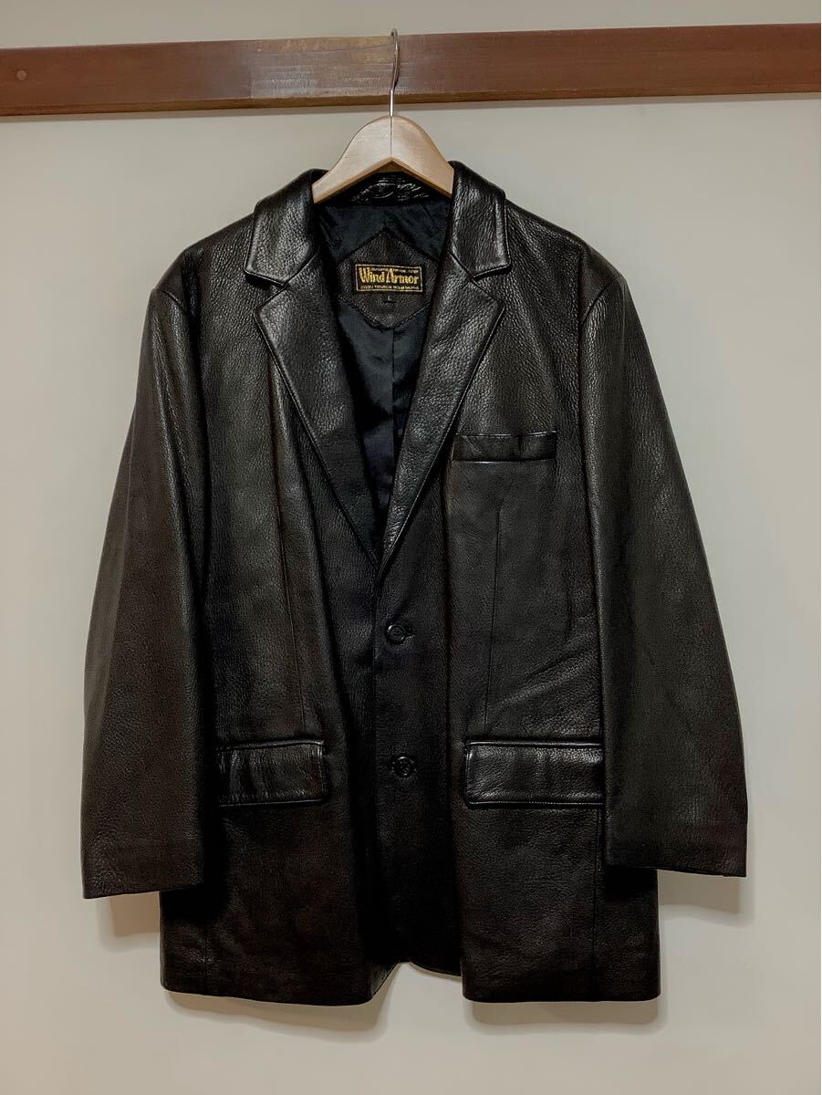 つ1775 Wind Armor ウィンドアーマー レザージャケット L ブラック 鹿革 ブラック ディアスキン 拍卖