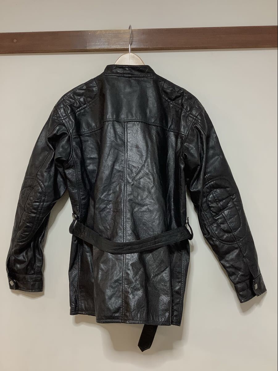 て1709 BUGGY BRAND バギーブランド レザーカーコート ライダースジャケット LL ブラック ビンテージ レザージャケット 小さめ拍卖