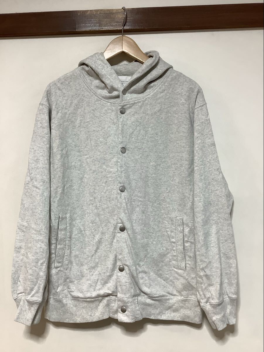 て1727 URBAN RESEARCH DOORS アーバリサーチドアーズ スウェットパーカー スナップボタン ライトグレー 40 拍卖