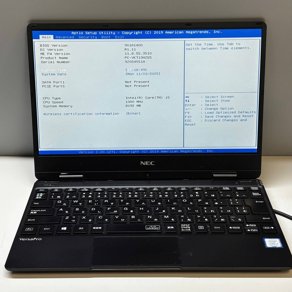 【ジャンク】NEC VersaPro PC-VKT13HZG5【i5-8200Y/8GB/SSD無し】UM00017拍卖