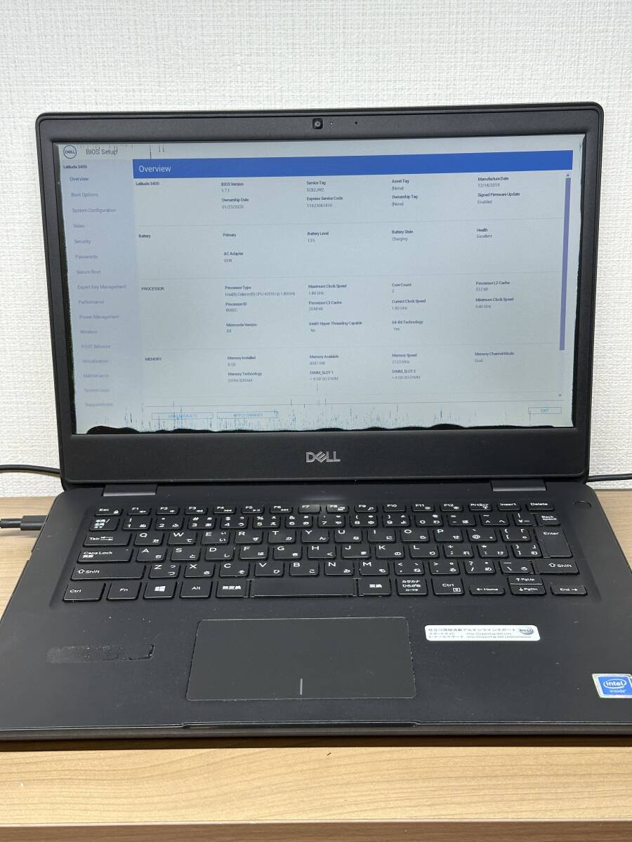 【ジャンク】Dell Latitude 3400【intel celeron 4205U 1.80GHz/8GB/SSD 無し】98X1JW2拍卖