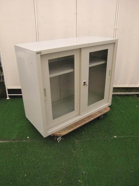 ◆Ceha スチール書庫 引き戸タイプ 書類保管庫 ガラス戸 鍵付◆菅ーTEN 拍卖